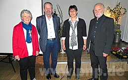 Kreisvorsitzender Clemens Jobst (v.r.) mit den neuen Vorstandsmitgliedern des Gartenbauvereins, Lisa Gtzl, Gnther Baumann und Christine Schaab. −Fotos: H. Gruber